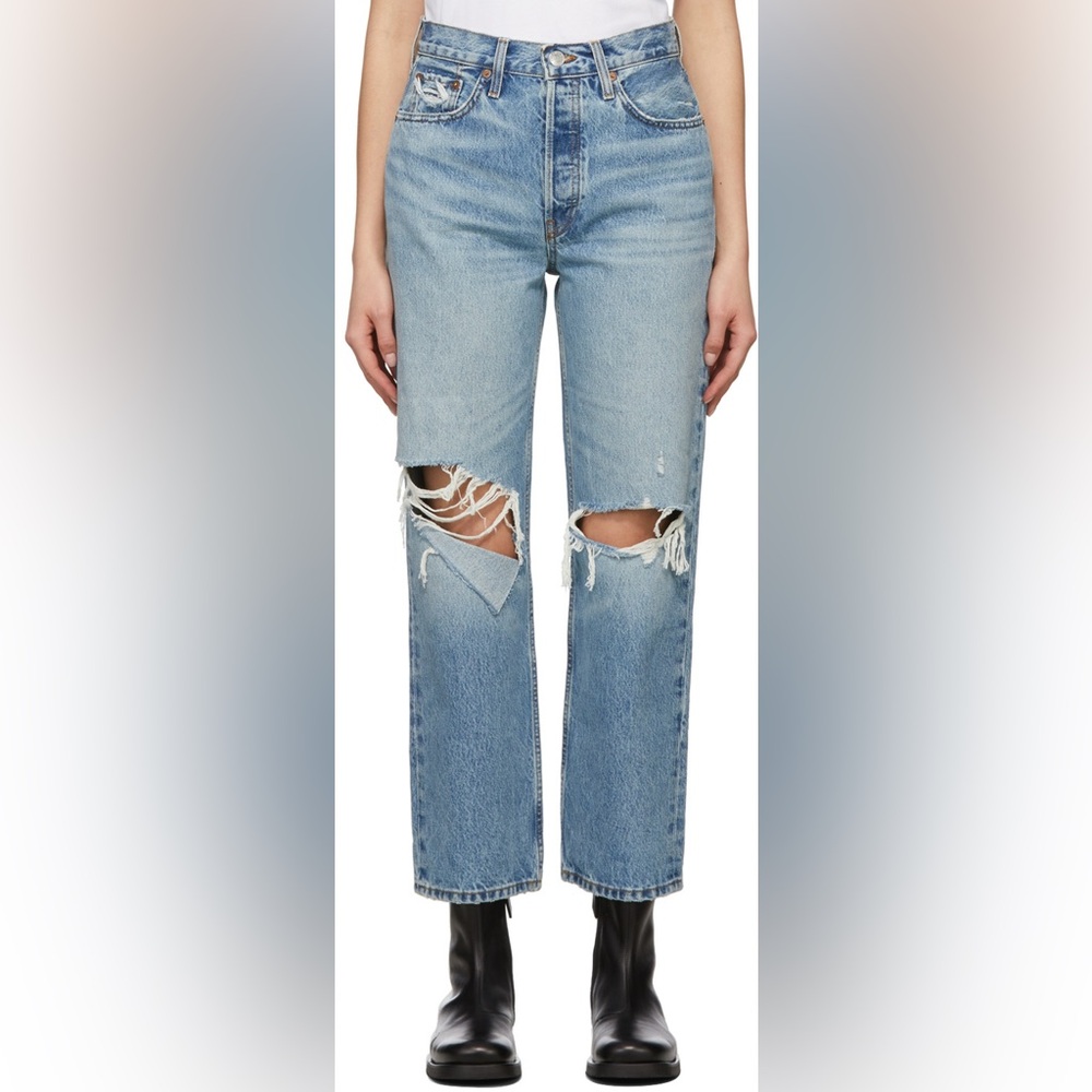 RE/DONE 90's Crop Low Slung Jean 'Medium Raf'